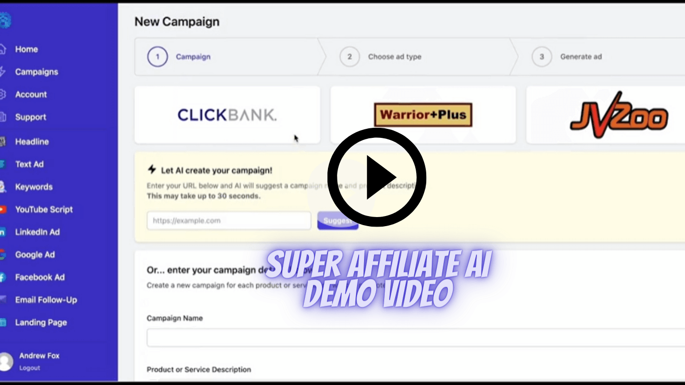 Super Affiliate AI Demo Video