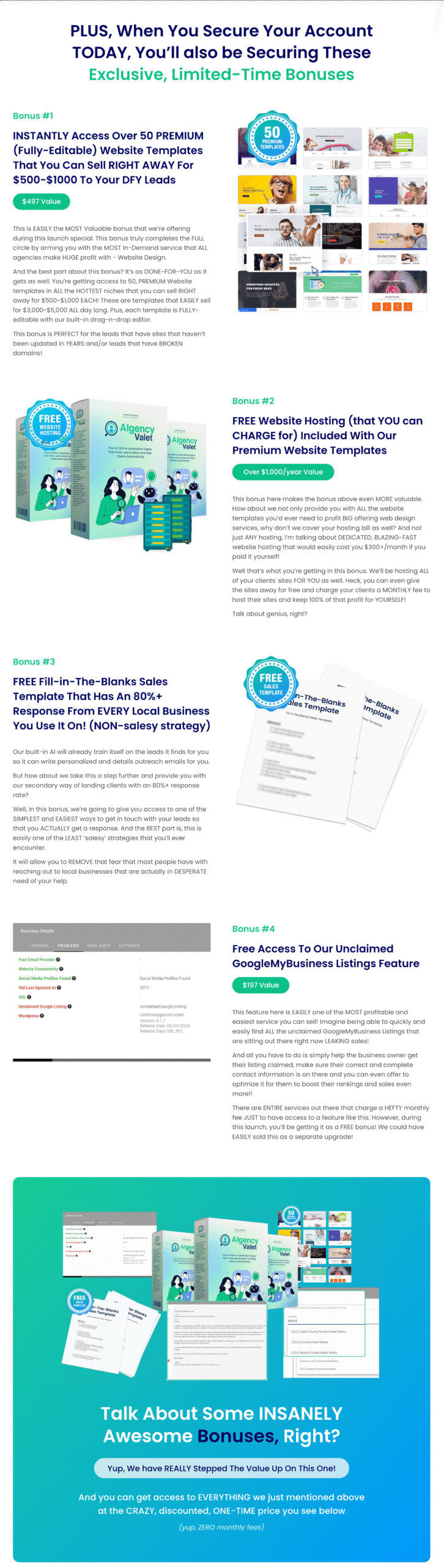 Aigency Valet Bonuses