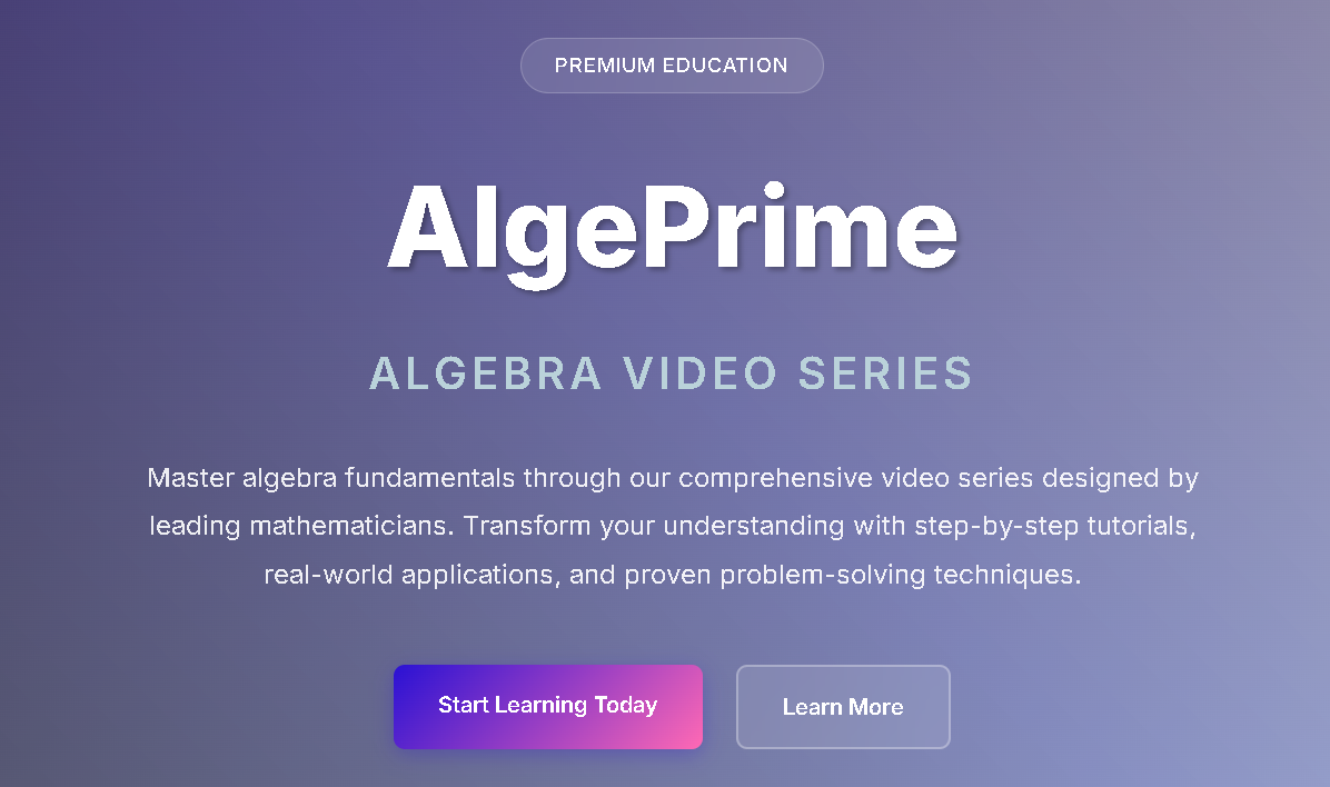 AlgePrime - Algebra Video Series